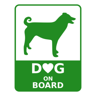 Dog On Board Decal (Green)
